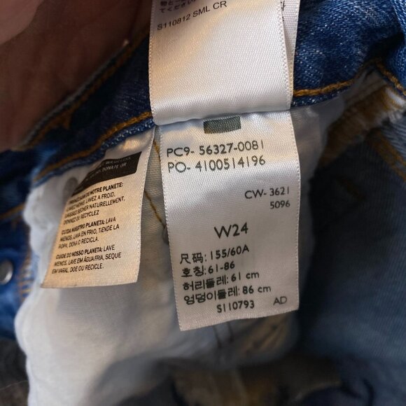 Levis Premium 501 Women's Denim Shorts 24 Distressed High-Waisted - Picture 6 of 11